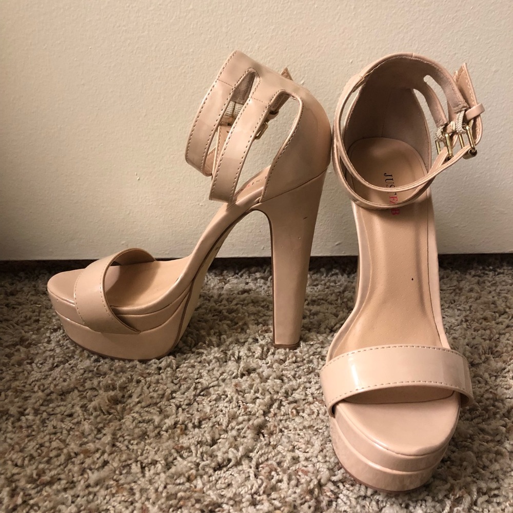 Justfab Loni nude Strappy High heels platform